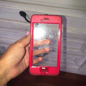 Red life proof nuud case for iPhone 6s